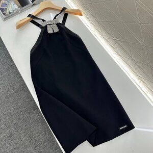 Miu Miu ♥ 2025 New Rhinestone Halter Neck Dress